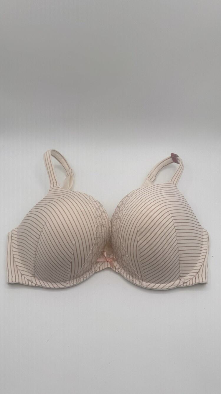 Lane Bryant Cacique Smooth Boost Plunge Bra Size 40DD Tan Stripe NWT